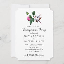 Convites Linda flor de algodão. Parte do noivado