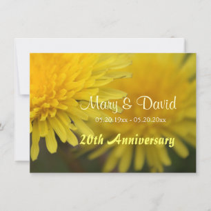 Convites Linda flor silvestre amarela dandelion aniversário