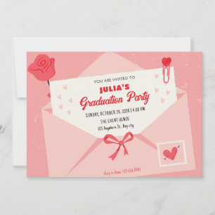 Convites Linda formatura em letras rosa
