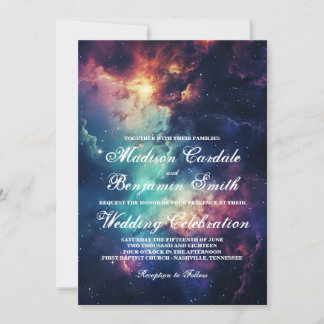 Convites Linda Galáxia Celestial sob o Casamento das Estrel