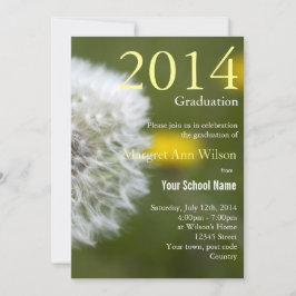Convites Linda graduação em cabeça de dandelion branco