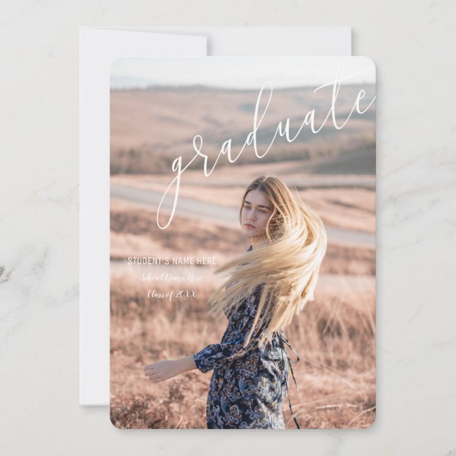 Convites Linda graduação personalizável de fotos (Frente)