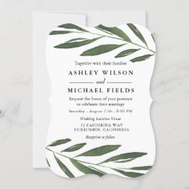 Convites Linda Greenery Fern Leaf Modern Weding