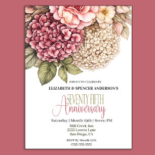 Convites Linda Hortênsia Rosa 75º Aniversário