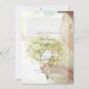 Convites Linda noiva com Casamento de Buquê Flor