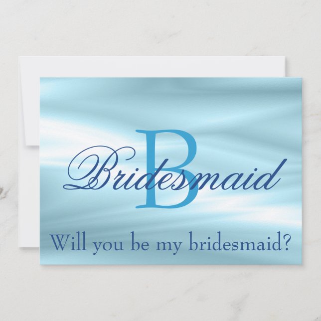 Convites Linda Proposta de Bridesmaid Azul (Frente)