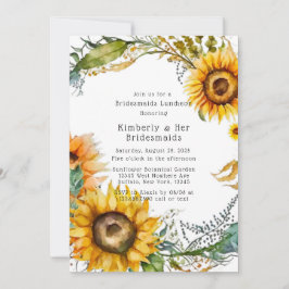 Convites Linda Queda de Bridesmaids Sunflower Luncheids