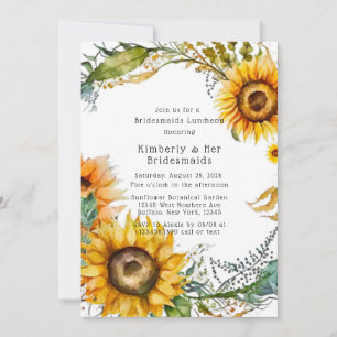 Convites Linda Queda de Bridesmaids Sunflower Luncheids