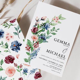 Convites Linda Watercolor Floral & Greenery Weding