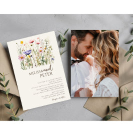 Convites Linda Watercolor Wildflower Botanica Foto