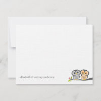 Lindas Corujas Personalizadas Flat Obrigado Notas