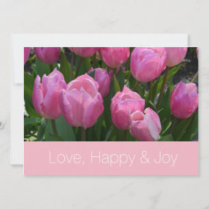 Convites Lindas flores de tulipa rosa casamento cristão