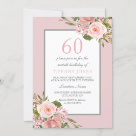 Convites Lindas Flores Mulheres 60ª Festa de aniversário Co