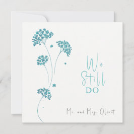 Convites Lindas Flores Turquesa Renovação de Votos 25 anos 