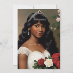 Convites Lindas Rosas de Debutante Afro-Americana Arte