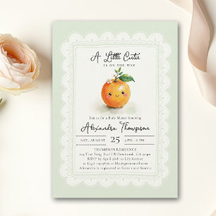 Convites Lindinha Laranja Floral Vales Baby Chá de Bebê