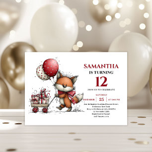 Convites Lindo aniversário infantil estilo animal raposa ca