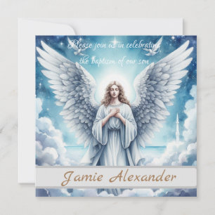 Convites Lindo Anjo Guardião Branco