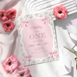 Convites Lindo Arco de Coquete Pink 1º Aniversário