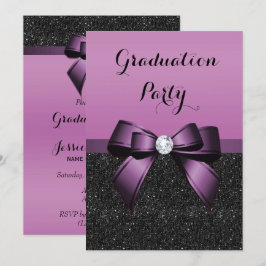Convites Lindo Arco de Joia Violeta e Brilhos Graduação