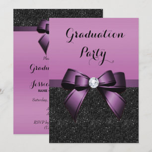 Convites Lindo Arco de Joia Violeta e Brilhos Graduação