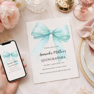 Convites Lindo arco verde menta suave creme Quinceanera