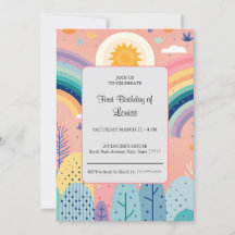 Lindo Boho Arco-íris Pastel & Sol Acima da Florest