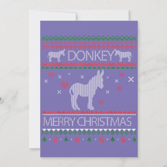 Convites Lindo Burro Suéter Feio Natal Férias Inverno (Frente)