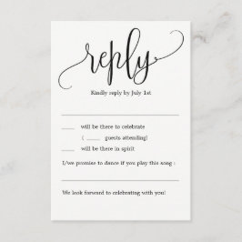 Convites Lindo Casamento Caligrafado RSVP Sem Menu