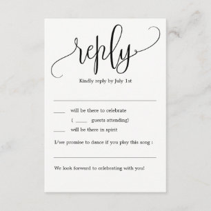Convites Lindo Casamento Caligrafado RSVP Sem Menu