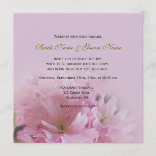 Convites Lindo casamento de primavera com flor de cerejeira