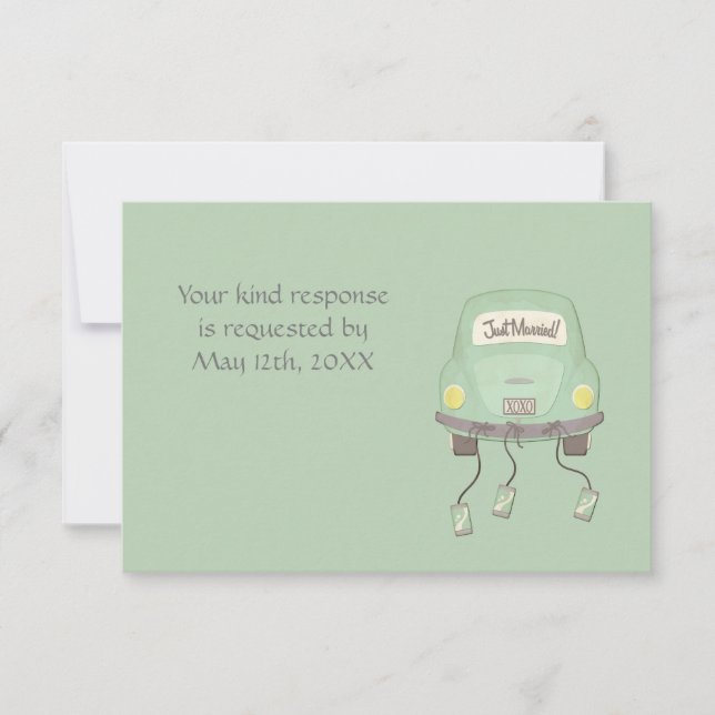 Convites Lindo Casamento Recentemente Casados RSVP (Frente)