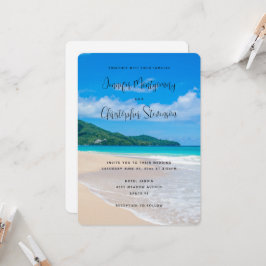 Convites Lindo Destino Tropical Praia Arenosa Casamento