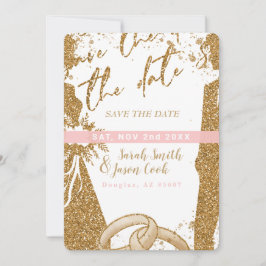 Convites Lindo - Dourado Rosa Salve a data 2