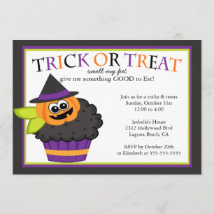 Convites Lindo Fantasia de Crianças para Cupcake de Hallowe
