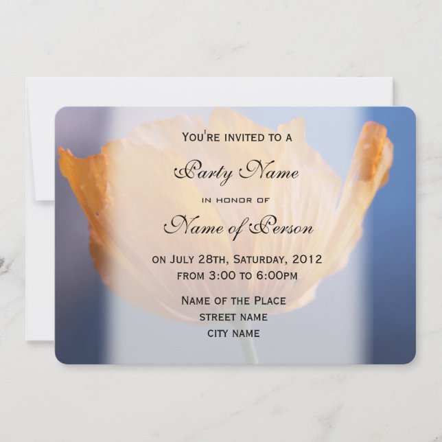 Convites lindo festa de flores silvestres amarelas de papou (Frente)