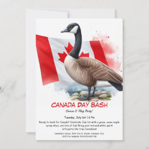Convites Lindo Ganso do Canadá e Bandeira da Folha de Bordo