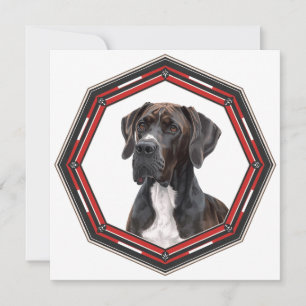 Convites Lindo Great Dane em uma moldura