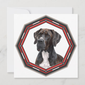 Convites Lindo Great Dane em uma moldura