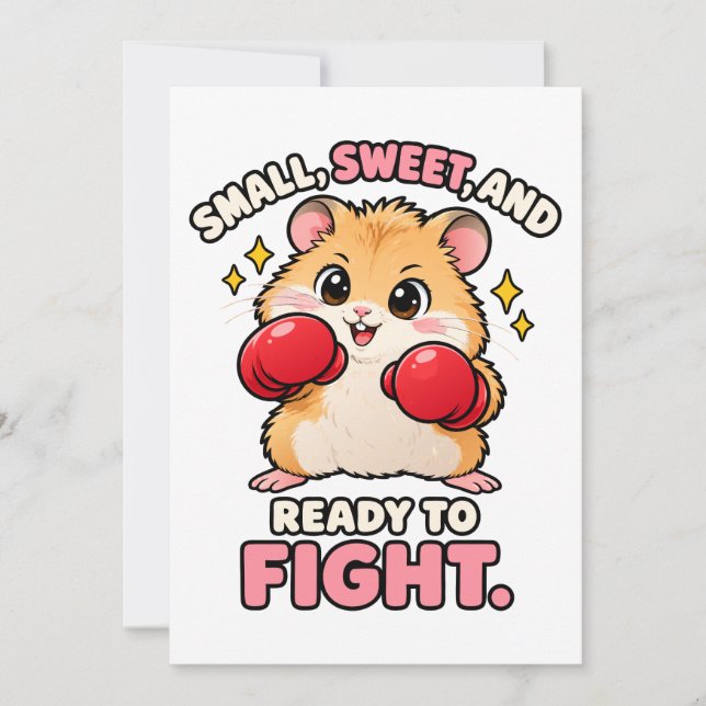 Convites Lindo hamster de boxe pronto para lutar (Frente)