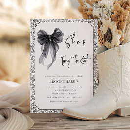 Convites Lindo Laço Preto Ela Está Se Casando Chá de Noiva