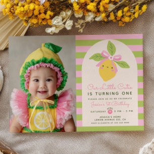 Convites Lindo Lemonzinho Fruta Cítrica Aniversário de 1 an