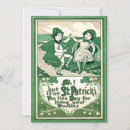 Convites Lindo Leprechaun de Trevo Dançando Crianças