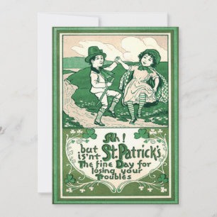Convites Lindo Leprechaun de Trevo Dançando Crianças