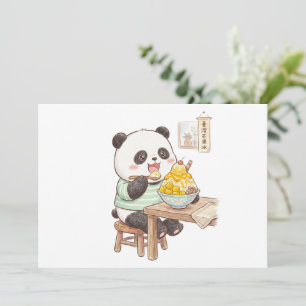 Convites Lindo Panda Comendo Sorvete de Manga Taiwanesa