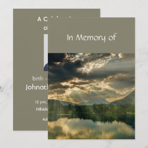 Convites Lindo Serviço de Celebração de Vida Praia do Lago