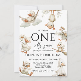 Convites lindo Silly Goose, Um Silly Goose no 1º Aniversári