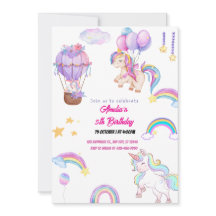 Lindo Unicórnio Arco-Íris Festa Cor-de-Rosa para M