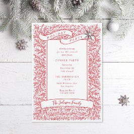 Convites Lindos Branches Vermelho e Branco Natal