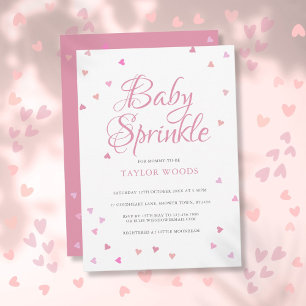 Convites Lindos Corações de Amor Rosa Bebê Chuveirinho